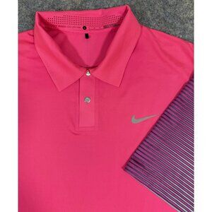 Nike Mens Golf Polo Shirt Tiger Woods Collection Size Large Performance Hot Pink